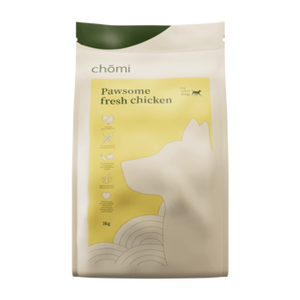 Chōmi Pets Droogvoer Kip 3 kg &ndash; Natuurlijke Hondenbrokken met Verse Kip voor een Gezonde Vacht &amp; Sterke Hondenvoeding